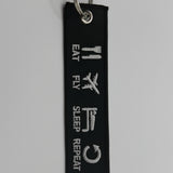 "Eat Fly Sleep Repeat" Flight Tag