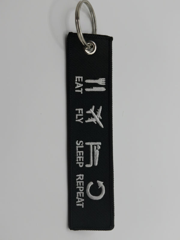 "Eat Fly Sleep Repeat" Flight Tag