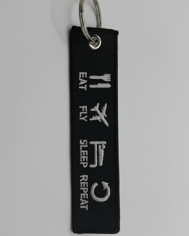 "Eat Fly Sleep Repeat" Flight Tag